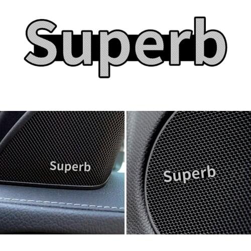 4pcs Car styling speaker aluminum 3D sticker sound stickers For skoda superb octavia fabia rapid yeti Kodiaq octavia Accessories