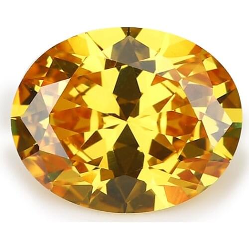 50PCS 2x3~13x18mm Oval Shape Brilliant Cut AAAAA Golden Yellow Color Loose Cubic Zirconia Gems CZ Stone For Jewelry Diy