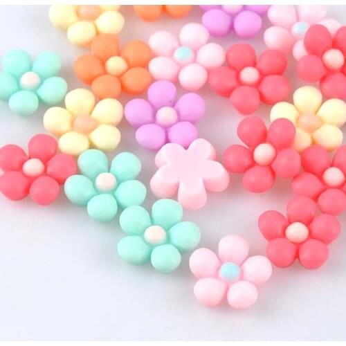 50PCS Sunflower flatback Resin Cabochons Scrapbook Craft 12mm DIY buttons phone decor Headwear accessories CP1742