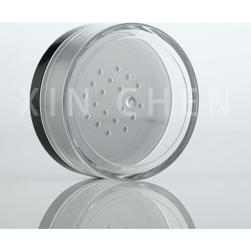 5g 30g 50g Plastic Empty Loose Powder Pot With Sieve Cosmetic Makeup Jar Container Handheld Portable Sifter with Black Cap