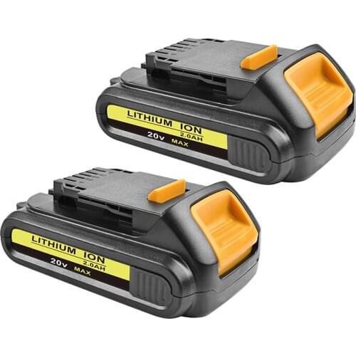 BATTOOL 2 Pcs 2000mAh Replacement Battery For Dewalt DCB200 20V MAX Lithium-Ion Battery DCB204 DCB101 DCF885