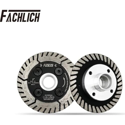 FACHLICH 2pcs Diamond Cutting Wheel Grindng Disc Dual Saw Blade Cut Grind Sharpen Granite Marble Concrete Diameter 3" 4.5" 5"