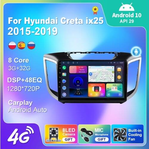 Audio GPS For Hyundai Creta ix25 2015-2019 2 Din Car Radio Stereo Carplay 4g Navigation Automotive Autoradio Android 10 Auto CD