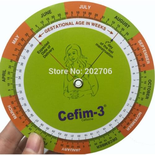 Gestation Calculator wheel pregnancy goniometer expected date of birth ruler 10 pcs /lot