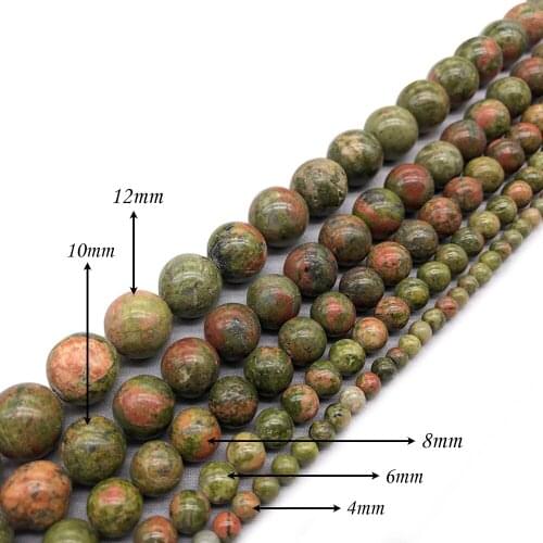 Beads Natural Stone Unakite Round Loose Bead 4 6 8 10 12 MM Fit DIY Handmade beads For Jewelry Making Accessories 153
