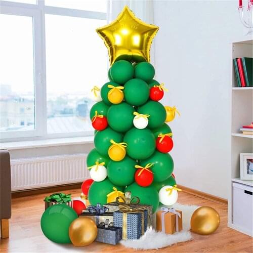 Big Christmas Tree Green Aluminum Foil Latex Balloons Air Balloon Birthday Wedding Party Decoration Kid Ball Boy Toy Baby Shower