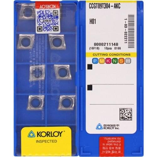 CCGT09T304-AKC H01 100% KORLOY Original carbide insert with the best quality 10pcs/lot free shipping