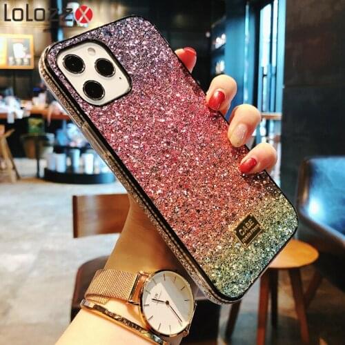 Luxury Shiny Diamond Glitter Cell Phone Case For iPhone 11 12 Pro XS Max X XR 12 Mini 7 8 6S 6 Plus SE Gradient Rhinestone Cover