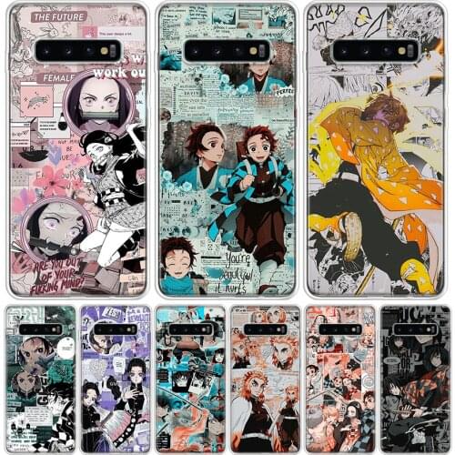 Kimetsu No Yaiba Demon Slayer Anime Phone Case For Samsung Galaxy S10 S20 Ultra Lite Note 10 9 8 S9 S8 J4 J6 J8 Plus + Pro S7 Co
