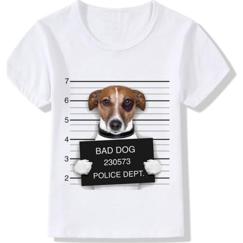 Children Summer Bad/Pug French Bulldog Funny T-shirt Baby Boys Girls Fashion Tops T shirt Kids Clothes