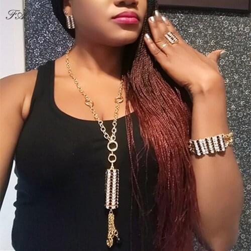 Fani Dubai Gold Colorful Jewelry Sets wholesale Nigerian Wedding woman accessories jewelry set Fashion African beads Jewelry Set