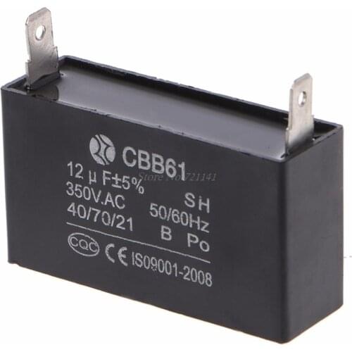 Generator Capacitors Black 12uF Generator Capacitor Generator CBB61 12uF 50/60Hz 350VAC Fan Motor Dropship