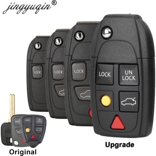 Jingyuqin 2/3/4/5 Buttons Remote Flip Folding Key Shell For Volvo XC70 XC90 V50 V70 S60 S80 C30 New Replacement Fob Car Key Case