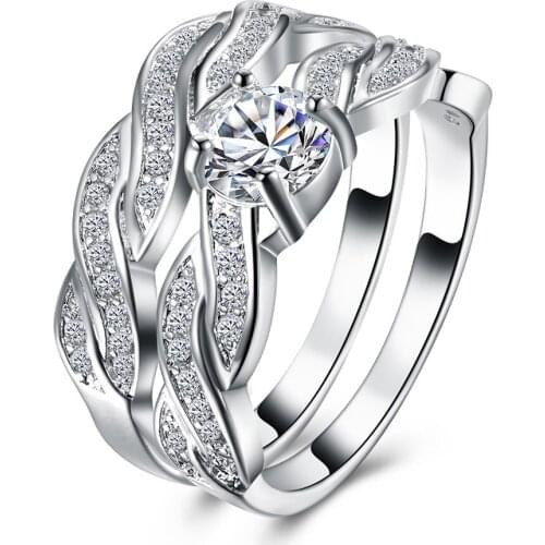 Bride Ring New Arrival Silver Plated Ring For Women Jewellery Supplier Wedding Party Anel feminino
