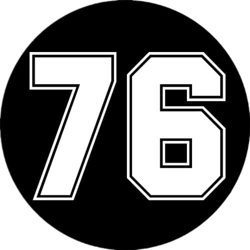 14cm*14cm Creative Cutting Number 76 Fun Car Sticker PVC Personality Fashion Auto Window Waterproof Exquisite Decal Decorate