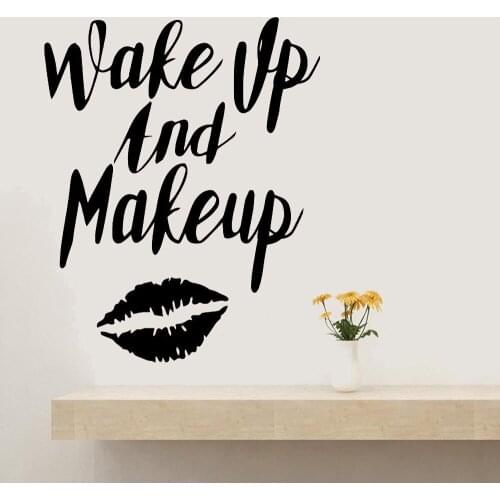 Creative Make Up Vinyl Wall Decal Beauty Salon Stickers For Girl Room Decor Art Decal Bedroom Poster Sticker Make Up WL371