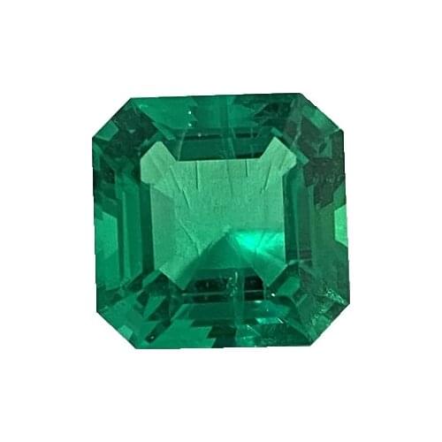 Meisidian Lab Created 10x10mm Asscher Cut Hydrothermal Colombia Green Emerald