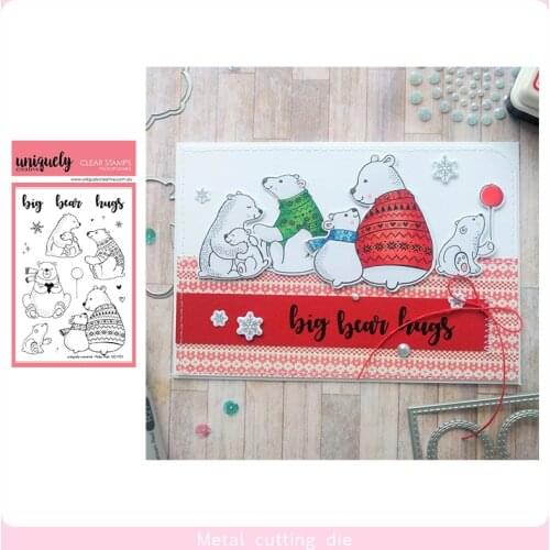 Cute white Bear stamp and Cutting Dies for DIY Scrapbooking Photo Album Decorative Embossing Paper Card Crafts Die Cut 2019