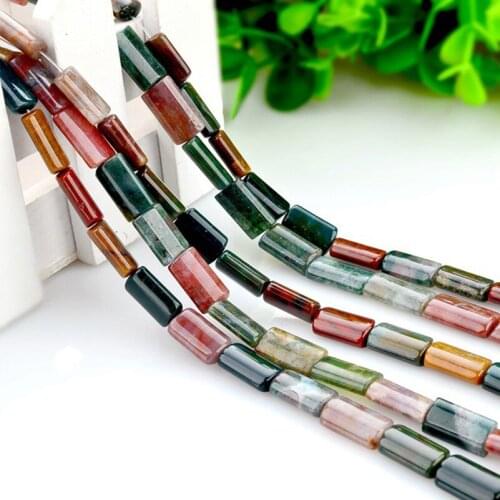 Natural Barrel Shape 8*13mm Gemstones Jewelry Making Polished Loose Beads for Jewelry Making (Indian Agates)