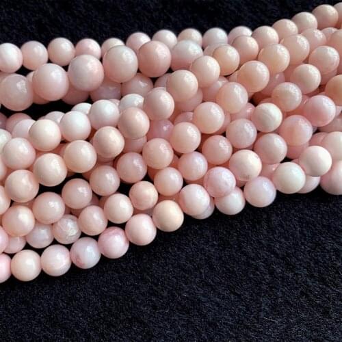 High Quality Natural Genuine Peru Pink Opal Round Loose Smooth Jewelry Gemstones Necklaces Bracelets Beads 15" 06328