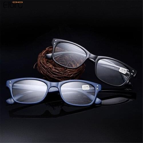 Elbru Retro Square Reading Glasses Women Men Computer Magnify Eyewear Presbyopia Eyeglasses Diopters +1+1.5+2+2.5+3+3.5+4 gafas