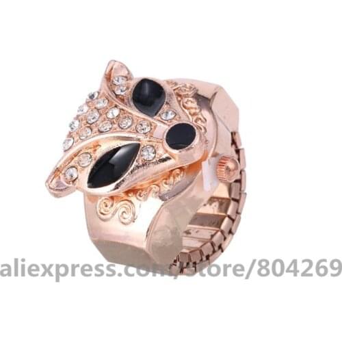 Wholesale Womens Fashion Ring Roses Gold Watch Fox Quartz Watch Ring For Women Jewelry Watches