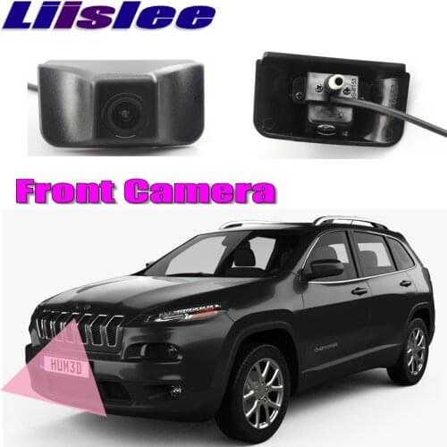 LiisLee Car Front Camera LOGO CAM Hood Mesh Grille CAM DIY Manually Control Channel Front Camera For Jeep Cherokee KL 2014-2018