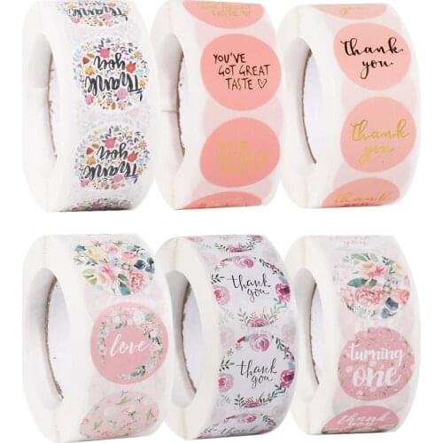 Gift Sealing Stickers 500pcs Thank you Love Diary Scrapbooking Stickers Festival Birthday Wedding Party Gift Decorations Labels