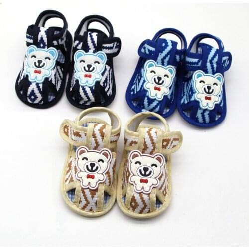 Newborn Infant Baby Girls Boys Summer Casual Sandal Shoes Cotton Gentleman Panda Print Soft Baby Shoes 0-18M