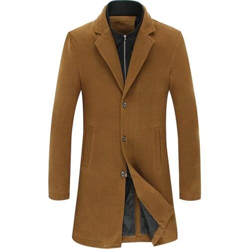 Casual Brand Men Blends Coats Autumn Winter New High Quality Solid Color Mens Wool Coat Male Fashion Wool Coat Tops 6XL 7XL 8XL