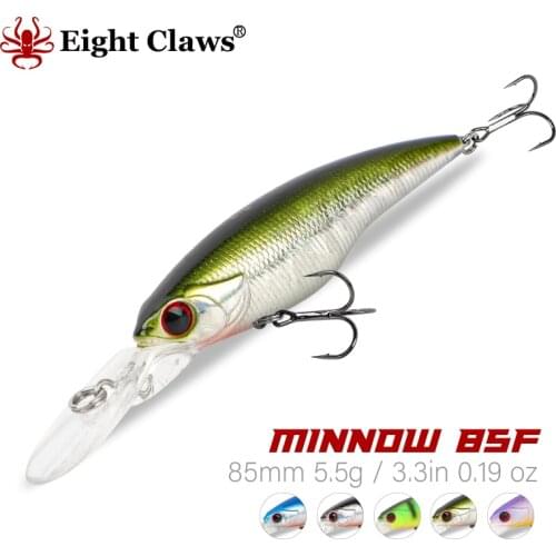 EIGHT CLAWS 85F Minnow Fishing Lure 85mm 5.5g Floating Jerkbait Artificial Shad Hard Wobbler Swimbait Long Casting Stream Bait