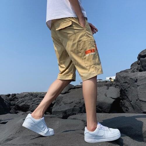 Mens cotton shorts summer cargo casual beach shorts work trousers bandana smart for boy large size breeches Bermuda4XL