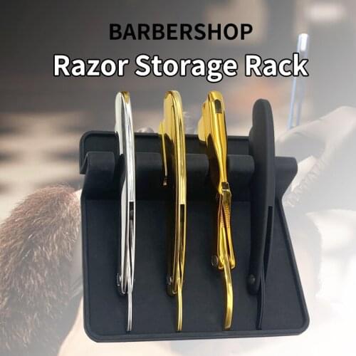 Barbershop Silicone Shaver Holder Storage Storage Rack Salon Hairdressing Tool Case Scissors Razor Non-Slip Storage Box