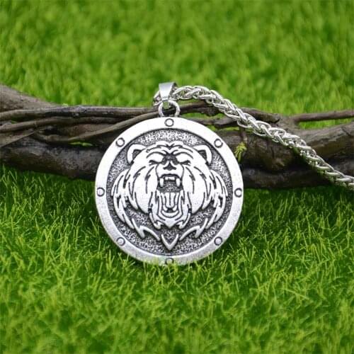 Slavic Veles Bear Pendant Ancient Animal Amulet Necklace Men Talisman Collier Viking Pagan Jewelry For Women Men