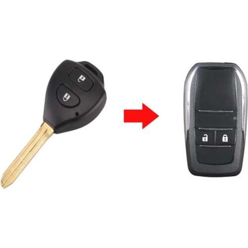 Brand New ! 2 Button Replacement Modified Flip Folding Remote Key Shell Case For Toyota Corolla Fob Key Cover