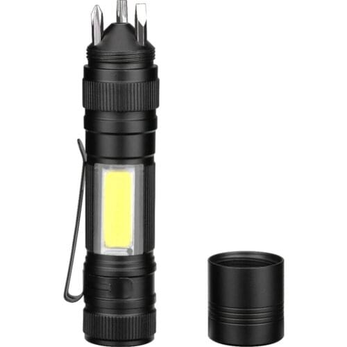 LED mini flashlight for outdoor Camping Hiking Car Repairing Multifunctional set screwdriver Led Torch flashlight COB tool lamp