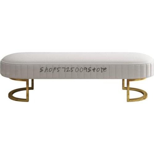 European style bed end stool modern light luxury iron leather sofa hallway shoe changing stool bedroom bed end bench rest stool