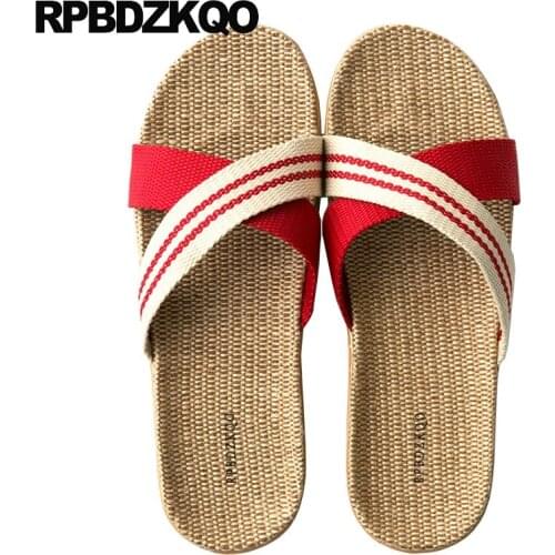 Slippers indoor guest 5 2019 straw slip on home bedroom fashion footwear most popular products shoes slides women floor house