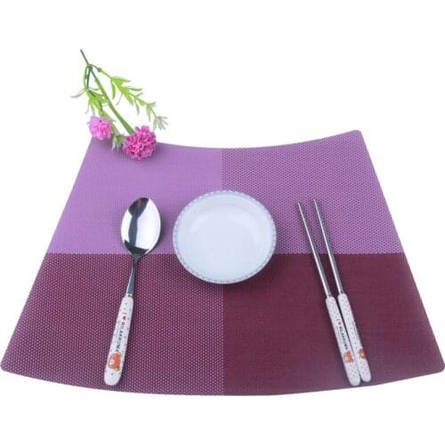 Home Decor Teslin Fan-shaped Table Mat Stain Resistant Anti-slip Home Hotel Coaster Pad Mats for Tableware Vinyl Table Placemats