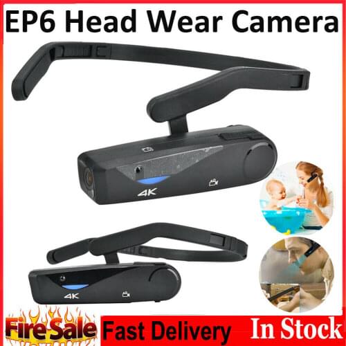 POV Video Camera Head Mounted Wearable Ordro EP6 FPV WiFi 4K Camcorder Filmadoras Webcam for YouTube Vlogging Blogger
