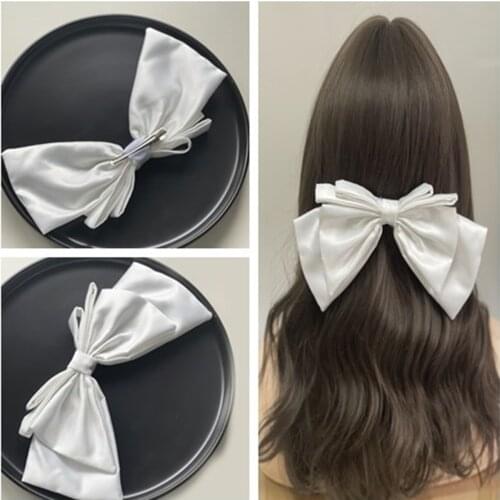 Bride White Hairpin Large Bow Wedding Travel Photo Headdress Elegant Barrette Hair Clips for Women Hairclips Korean Accessories