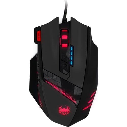 ZELOTES C-12 Wired Mouse USB Optical Gaming Mouse 12 Programmable Buttons Computer Game Mice 4 Adjustable DPI 7 LED Lights Mouse
