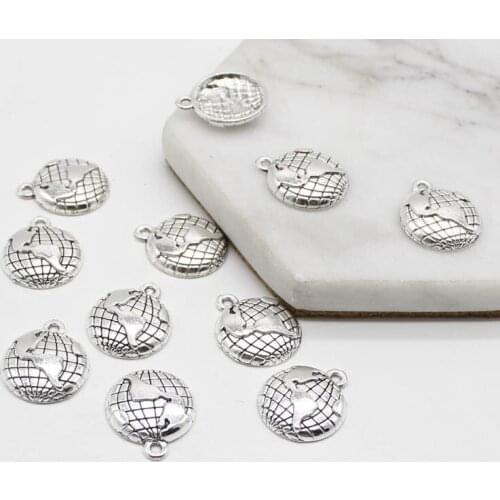 10pcs vintage alloy earth pendants DIY alloy jewelry accessories pendant wholesale