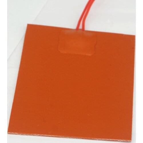 12V DC 80x100mm 20W Rectangle Flexible Waterproof Silicon Heater Pad For Oil Tank Electrical Wires