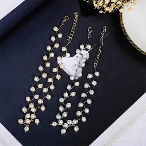 2021 Top Quality Wholesale Simulated Pearl Necklace Gold Color Statement Necklace Chain Free Shipping
