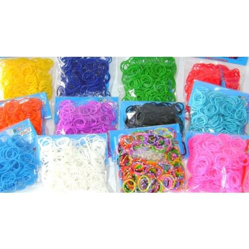 3pcs/lot kid 600 bands+24 S-Clips/pack Tie Dye Silicone Elastic Candy Rubber Loom Bands Multy mixed Refill DIY Bracelet l46132