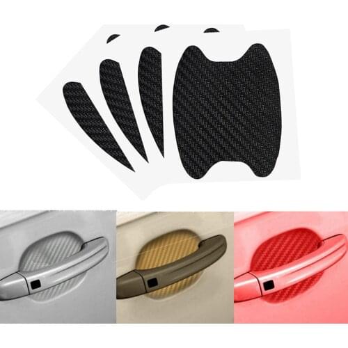 4Pcs/set Universal Carbon Fiber Auto Door Handle Film Sticker Car Handle Anti Scratch Sticker Protector Films