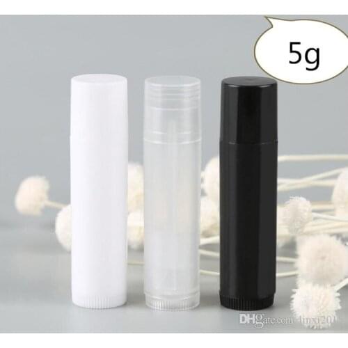 5ML Cosmetic Empty Chapstick Lip Gloss Lipstick Balm Tube and Caps Container black white clear color SN66
