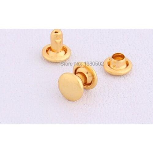 50sets small size gold color Garment Rivet Spike Stud for Belt Bag Clothes Sewing accessories
