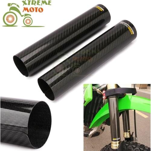 240*52mm Carbon Fiber Front Fork Shock Absorption Guard Wrap Cover For Motocross Honda KTM Kawassaki Suzuki Yamaha Dirt Bike